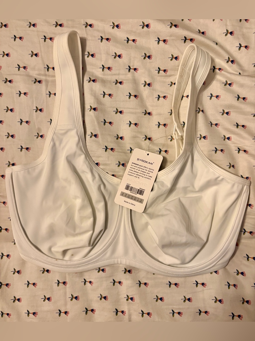 SYROKAN Women’s White Underwire Full Coverage Bra